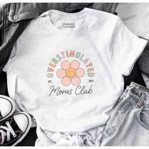 Overstimulated Moms Club Graphic T-shirt--Painted Lavender