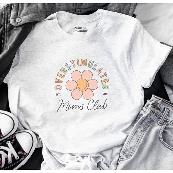 Overstimulated Moms Club Graphic T-shirt--Painted Lavender