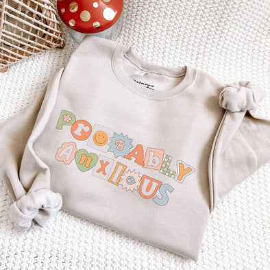 Probably Anxious Graphic Sweatshirt-Painted Lavender