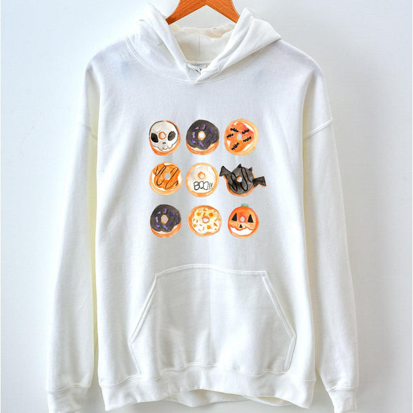 Spooky Doughnuts Hoodie-Painted Lavender