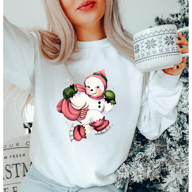 Vintage Snowman Crewneck Sweatshirt--Painted Lavender